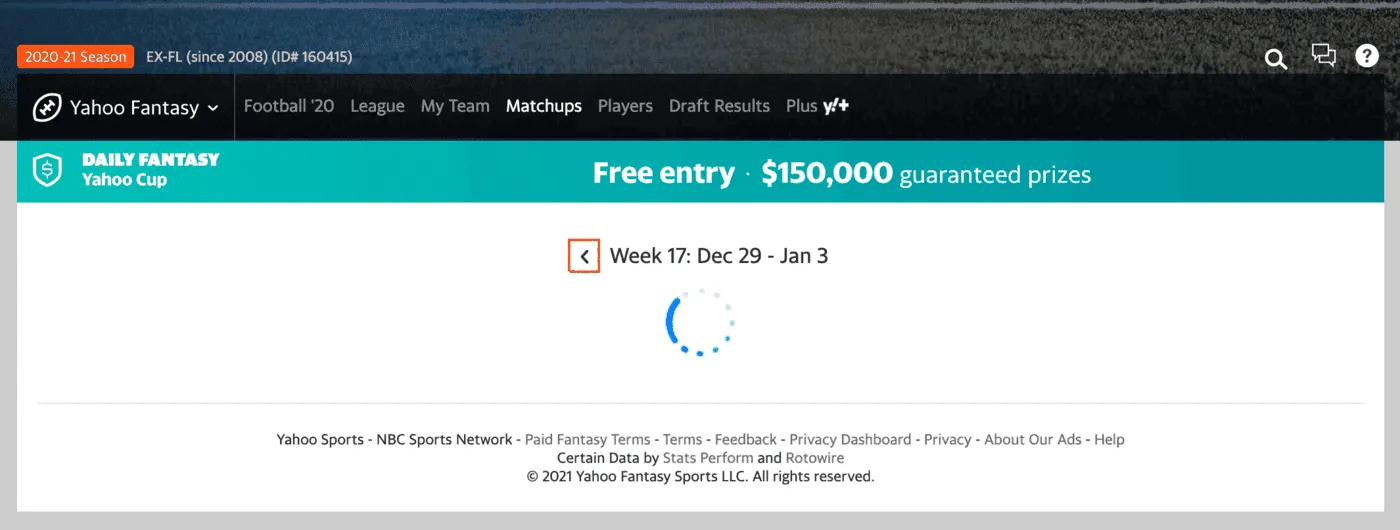 Navigate to final regular season matchup